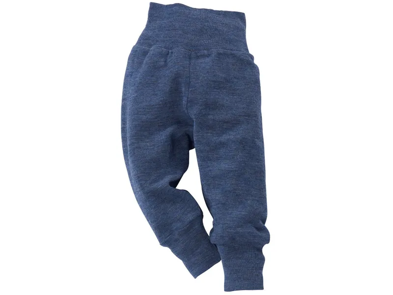 Engel natur Engel Natur Baby Hose mit Nabelbund Bio-Merinowolle melange-blau Gr.50/56 – Produktbild 1 von 2