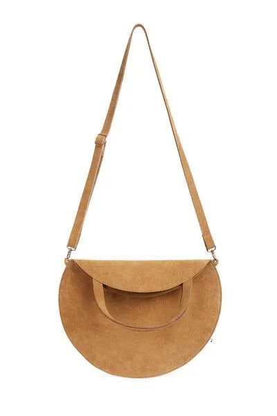 ELEKTROPULLI Runder Shopper von ElektroPulli, Cognac wildleder mit gold, – Produktbild 2 von 2