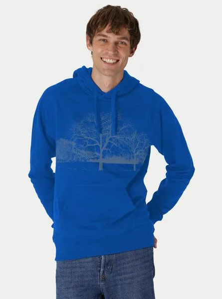 Peaces.bio - handbedruckte Biomode Peaces.bio - handbedruckte Biomode Herren Kapuzenpulli Landscape, Königsblau, – Produktbild 2 von 3