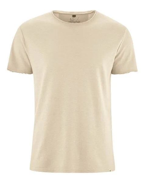 HempAge HempAge Herren T-Shirt Hanf/Biobaumwolle, Gobi(beige), – Produktbild 2 von 3