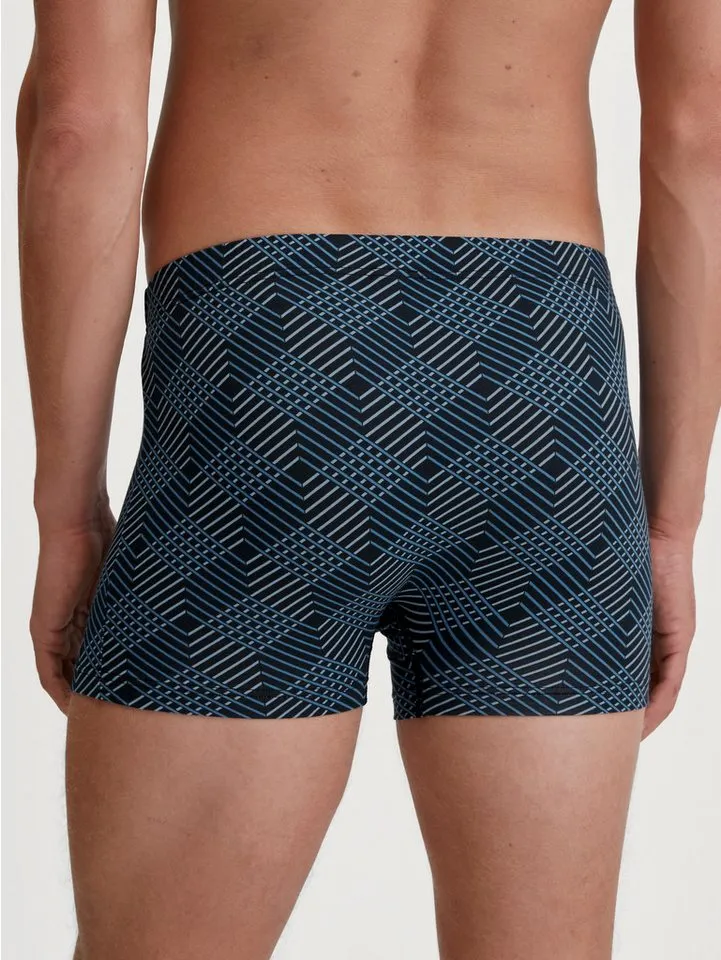 CALIDA CALIDA Boxershorts Grafic Cotton gestreift, ohne Eingriff, überzogenem Bund, Schwarz, – Produktbild 4 von 5