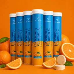 VITAFY VITAFY Calcium + Vitamin C - Orange (20 Brausetabletten) - 6er Pack – Produktbild 1 von 1