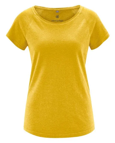 HempAge HempAge Damen Raglan T-Shirt Hanf/Biobaumwolle, Curry(gelb), – Produktbild 1 von 3