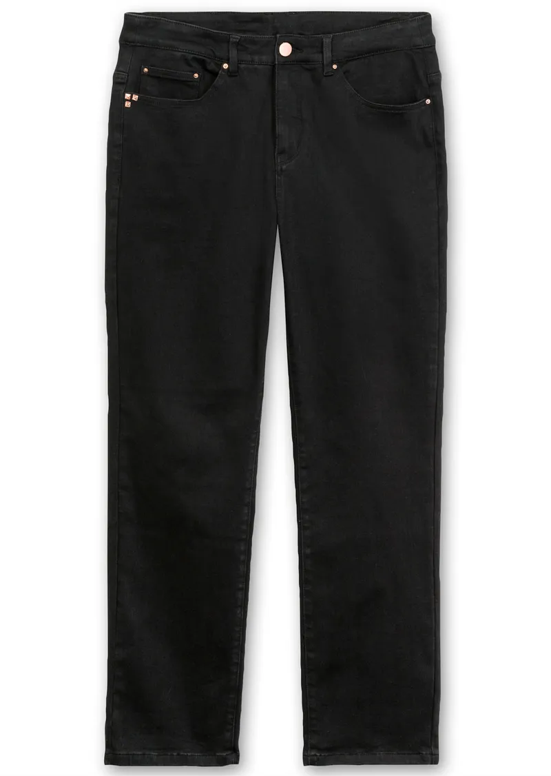 sheego Gerade Jeans black denim, Black denim, – Produktbild 1 von 2