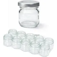 mikken mikken 10 kleine Einmachgläser 40 ml mit Schraubdeckel verschiedene Farben, Silber, – Produktbild 1 von 1