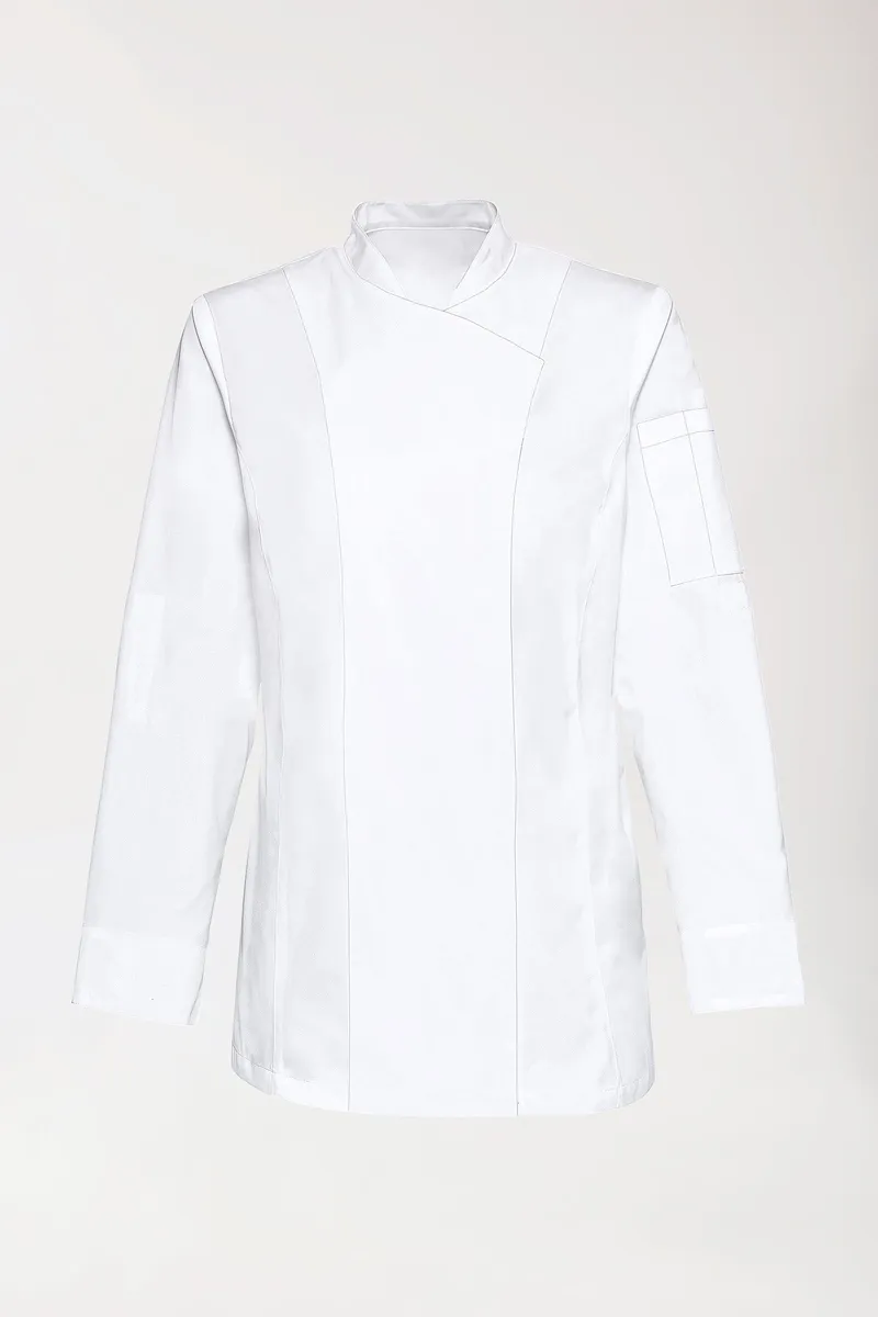 BERUFSBEKLEIDUNG Gastro Kochjacke Damen - 1/1 Arm, weiß - Berufsbekleidung.de, Weiß, – Produktbild 1 von 1