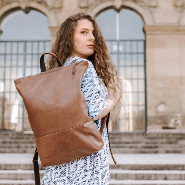 BOWLEANIES TASCHEN BOWLEANIES TASCHEN Rucksack aus Lederfaserstoff, Braun, – Produktbild 4 von 4