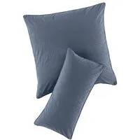 hessnatur hessnatur Perkal Kissenbezug aus reiner Bio-Baumwolle, Stahlblau, – Produktbild 1 von 2