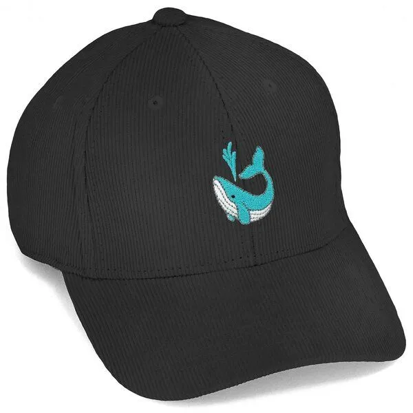 LIGARTI Bestickte Cord Cap – Walter der Wal – LIGARTI Tiermanufaktur, Schwarz, – Produktbild 1 von 4