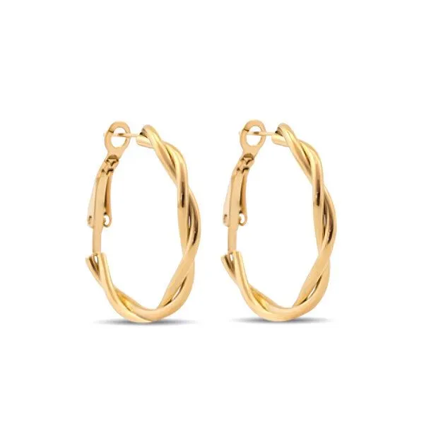 ELEKTROPULLI Fein Gedrehte Creolen 32mm von Elektropulli, Gold, – Produktbild 1 von 2