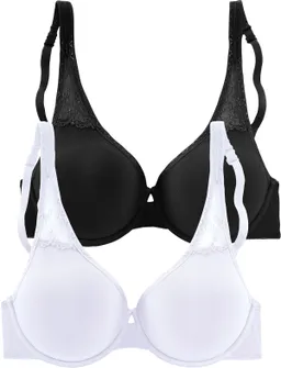 petite fleur by Lascana T-Shirt-BH weiß+schwarz – Produktbild 1 von 1