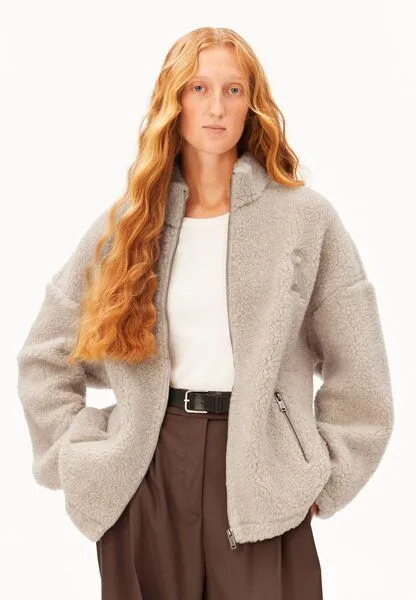 ARMEDANGELS ARMEDANGELS WOOL BLEND FLEECE Damen Fleecejacke aus recyceltem Woll-Mix, Honey melange, – Produktbild 1 von 4