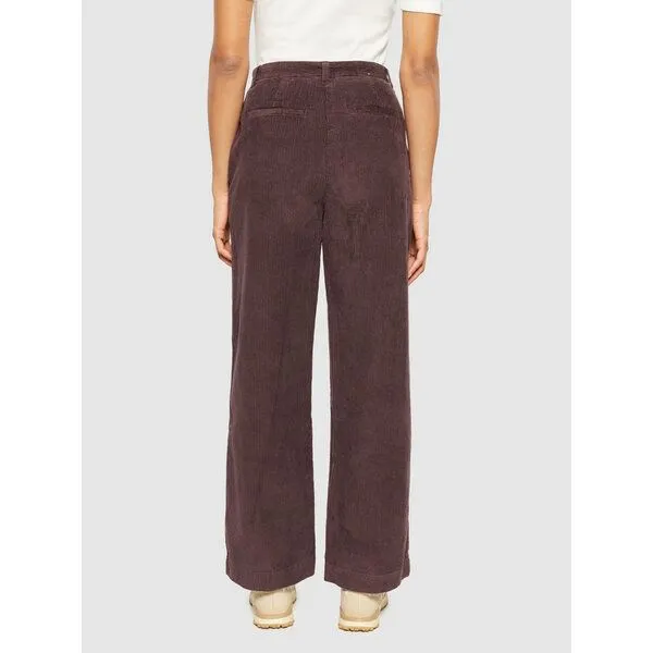 KnowledgeCotton Apparel KnowledgeCotton Apparel Cordhose POSEY Wide High-Rise aus Bio-Baumwolle, Braun (chocolate plum), – Produktbild 2 von 4