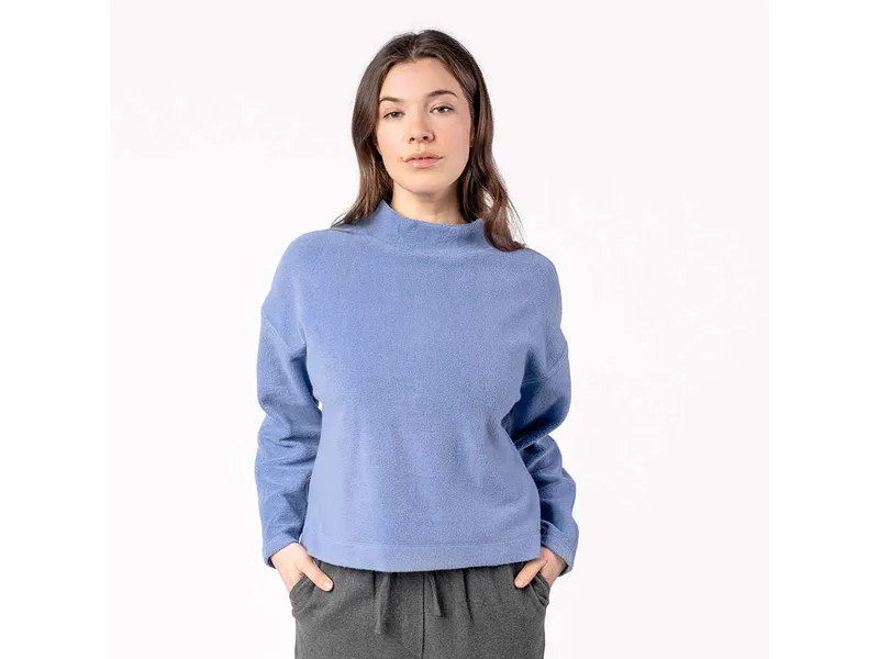 Living Crafts Living Crafts - Damen Fleece Pullover (100% Bio-Baumwolle), Blau, – Produktbild 3 von 3