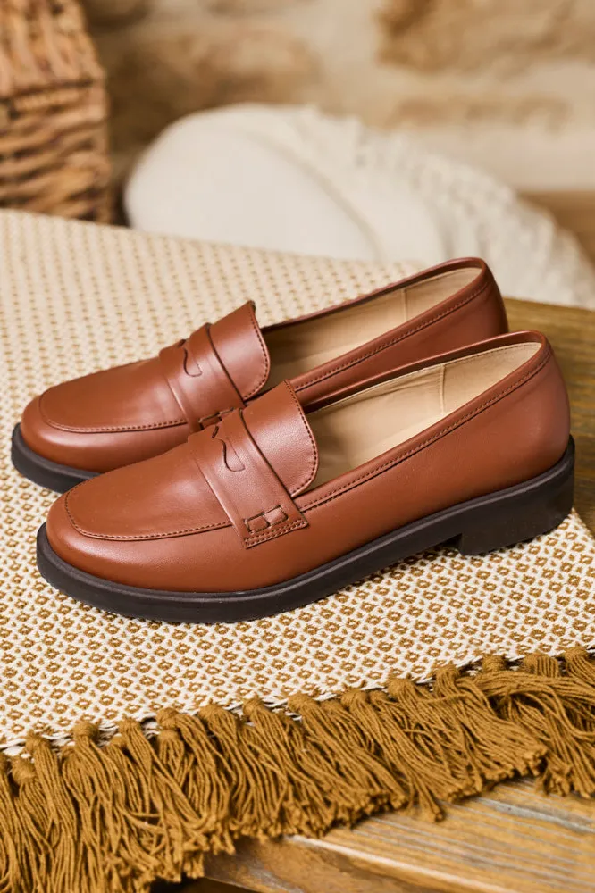 Minuit Sur Terre Minuit Sur Terre Damen vegan Loafer Accord In Kamelbraun, Braun, – Produktbild 2 von 2