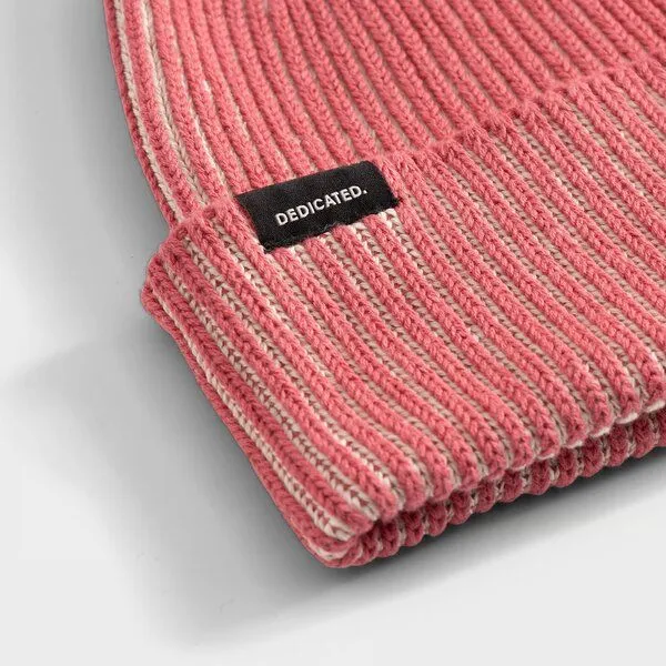 Dedicated Dedicated Strickmütze Hevaman Beanie, Rot weiß, – Produktbild 3 von 4