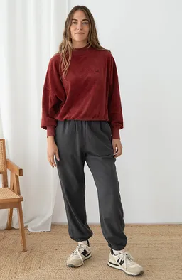 TWOTHIRDS TWOTHIRDS Damen vegan Pullover Binz Veganer Samt Weinrot – Produktbild 1 von 1