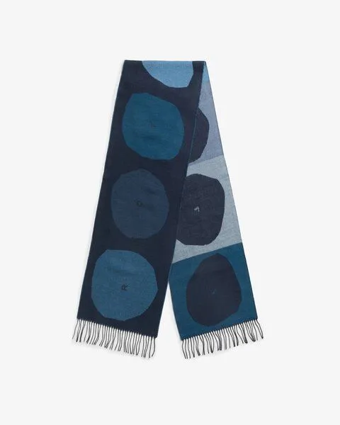 Rotholz Rotholz - Woven Schal Merino breit, Blau (blue bubbles), – Produktbild 2 von 4