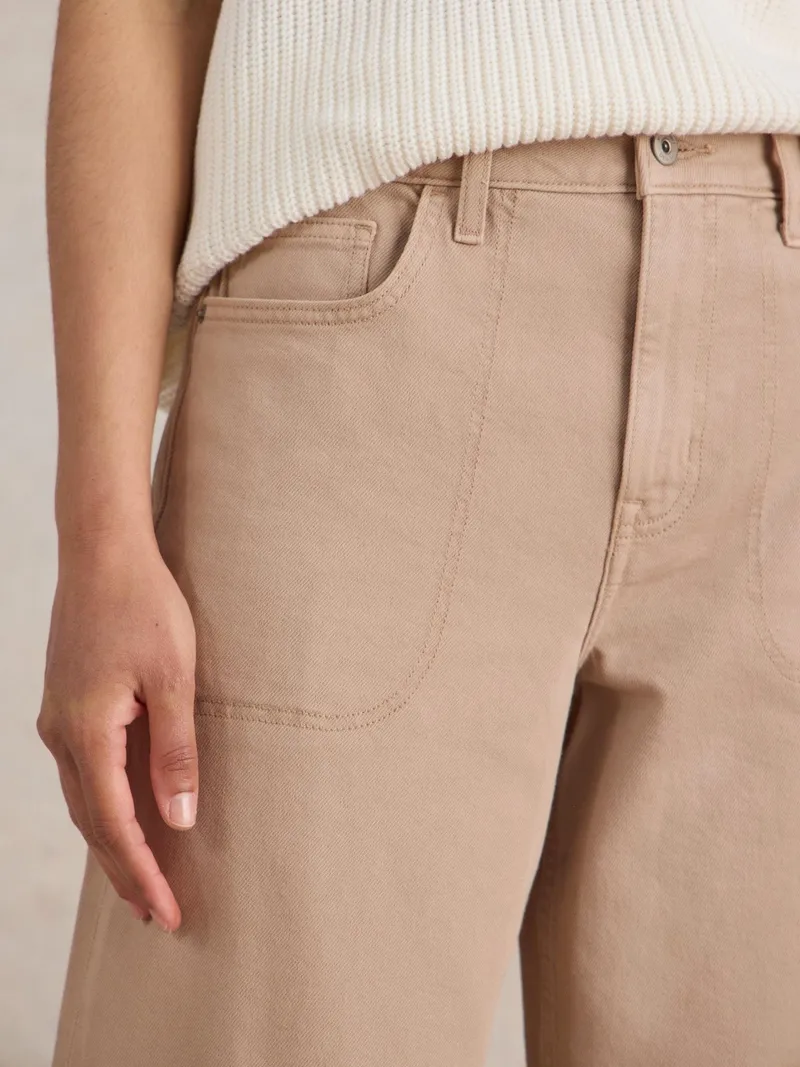 White Stuff 7/8-Jeans Tia mit weitem Bein - 50/R, Natur, – Produktbild 3 von 4