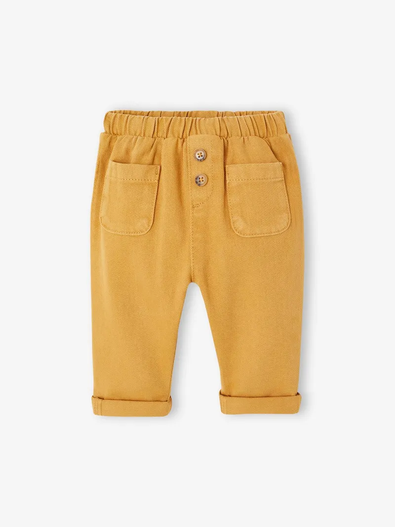 Vertbaudet Baby Hose mit Dehnbund und Zierknöpfen, Karamell, – Produktbild 1 von 3