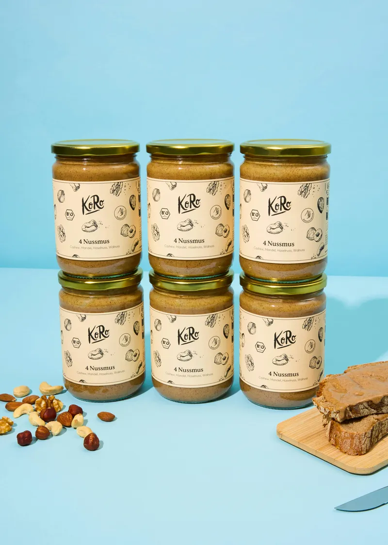 KoRo Bio 4 Nussmus aus Cashew, Mandel, Haselnuss und Walnuss 6 x 500 g – Produktbild 2 von 5