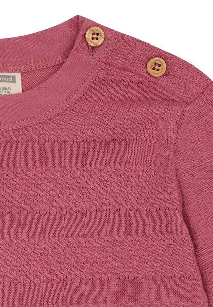 loud + proud loud + proud Babys & Kinder Shirt Jacquard, GOTS-zertifiziert, Rouge(rosa), – Produktbild 2 von 2