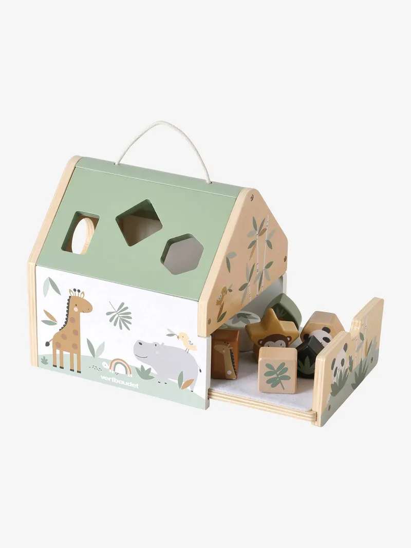 Vertbaudet Baby Steckspiel aus Holz FSC®, Mehrfarbig/pandafreunde, – Produktbild 2 von 4