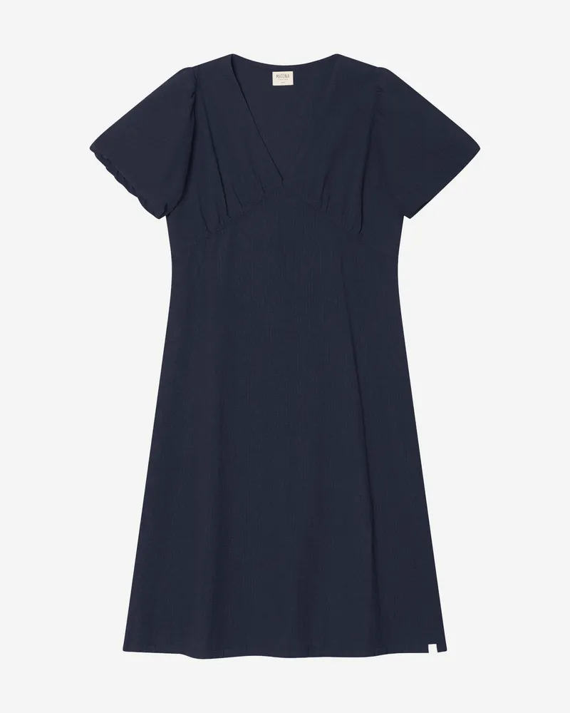 MATONA MATONA Damen vegan Kleid V-Ausschnitt Navy, Extra dunkelblau, – Produktbild 1 von 2