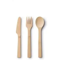 Bambu Bambus Besteck Set aus Messer, Gabel und Löffel 18,5cm Länge – Produktbild 1 von 1