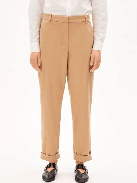 ARMEDANGELS ARMEDANGELS Lange Damenhose - Kaadwi - aus Bio-Baumwolle/Elasthan, Cinnamon dust (natur), – Produktbild 1 von 4