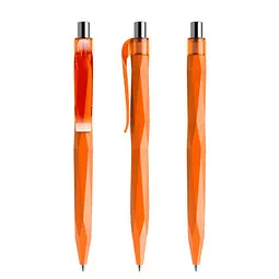 prodir prodir® Druckkugelschreiber QS20 PMT Push, blaue Mine, orange/silber poliert – Produktbild 1 von 1