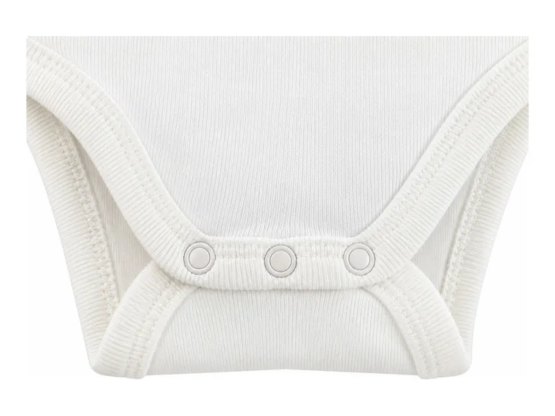 HANS NATUR Baby Wickelbody Langarm Bio Baumwolle off white Gr. 62/68, Weiß, – Produktbild 2 von 2