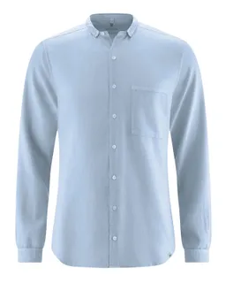HempAge Hempage Herren vegan Langarmhemd Rauchblau – Produktbild 1 von 1