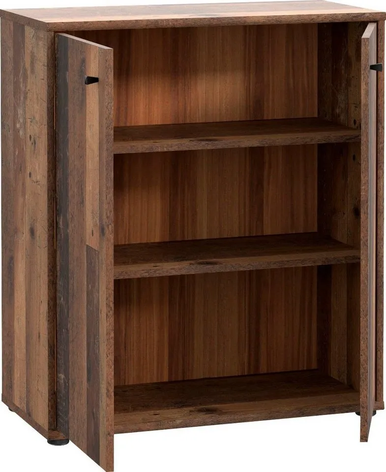 FORTE Kommode Tempra, Kommode, 2 große Türen, Höhe 85,5 cm, Breite 73,7 cm, Braun, – Produktbild 5 von 5