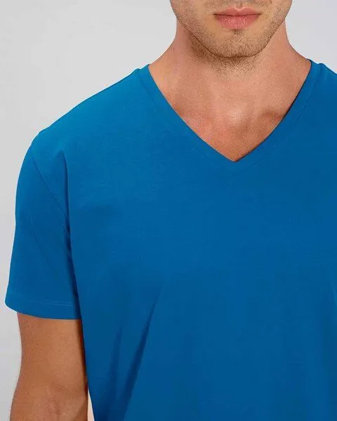 YTWOO YTWOO Männer Bio T-Shirt mit V-Ausschnitt, nachhaltig & fair hergestellt, Royalblau, – Produktbild 2 von 4