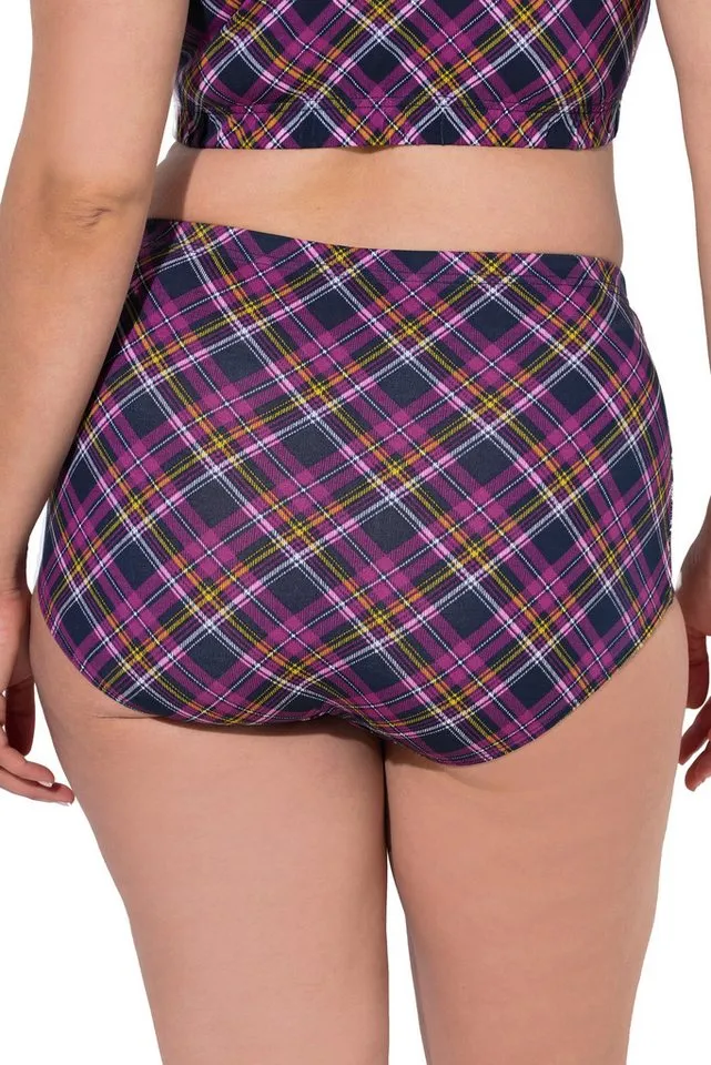 Ulla Popken Panty Pantys 2er-Pack Karo/Farbe Beinansatz Biobaumwolle, Lila, – Produktbild 4 von 4