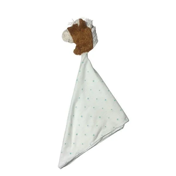 Pat und Patty Pat und Patty Personalisertes Schmusetuch/ Schnuffeltuch, Greifling "Pferd" ,Farbe : beige oder messing, 100 % Baumwolle-kbA, Messing, – Produktbild 3 von 4