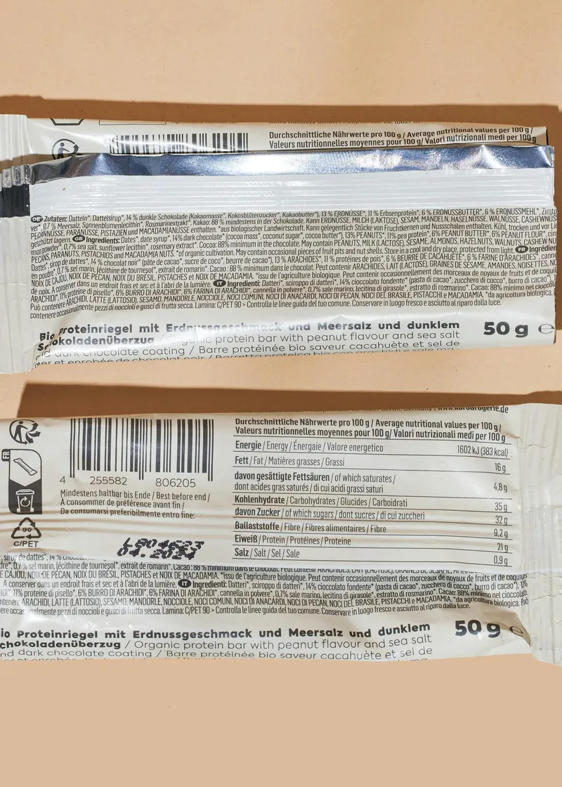 KoRo Veganer Bio Proteinriegel Salted Peanut 50 g – Produktbild 3 von 5