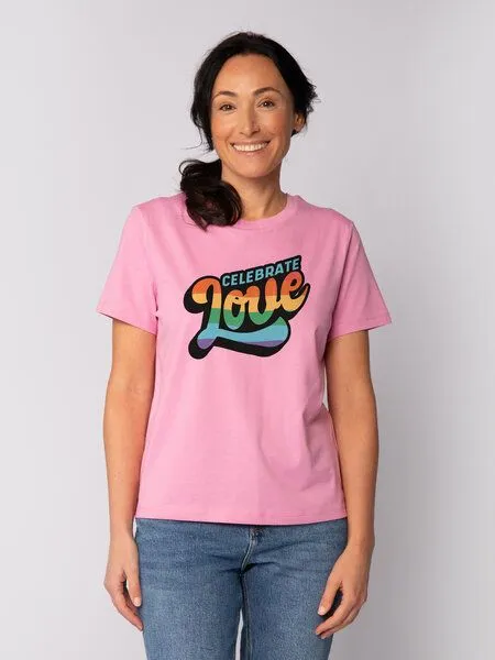 watapparel watapparel T-Shirt Frauen Celebrate Love, Bubble pink, – Produktbild 1 von 4