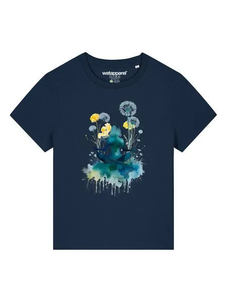 watapparel watapparel T-Shirt Frauen Yoga & Meditation, French navy, – Produktbild 2 von 3
