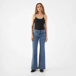 DAWN CELESTIAL Slim Flared Soft Tencel - Medium Blue - Medium Blue / 27 / 32 – Produktbild 1 von 1