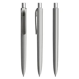 prodir prodir® Druckkugelschreiber DS8 PMM Push, blaue Mine, delfingrau/silber satiniert, Grau / silber, – Produktbild 1 von 1