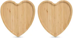 Zeller Present Servierbrett Serviertablett "Herz", Bambus, 100% FSC, 2-tlg., Bambus, (Set, 2-St), Dekotablett, natürliches Material – Produktbild 1 von 1