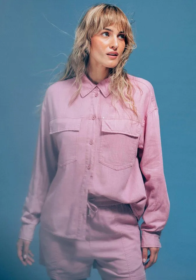 ragwear ragwear Langarmshirt JOCASTA mit Leinen, relaxed fit, Rosa, – Produktbild 4 von 4