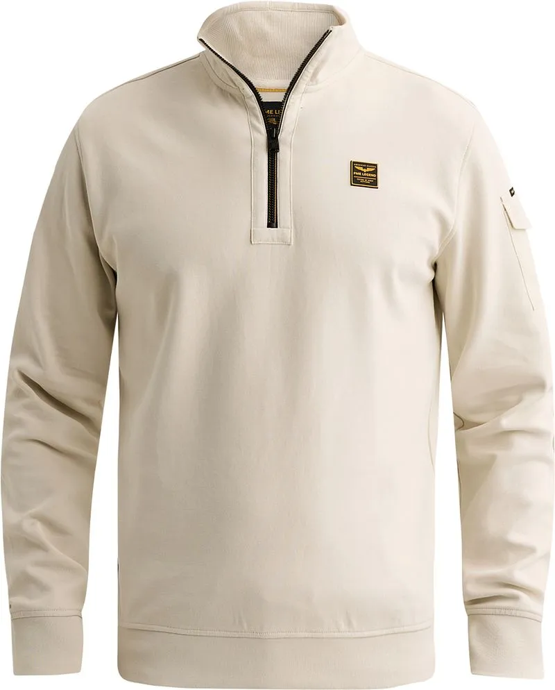 PME Legend PME Legend Half Zip Sweater Bone White - Größe XL, Wollweiß, – Produktbild 2 von 5