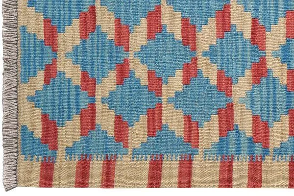 Rugtales Kelim Gashgai „Rugtales“ aus Schurwolle, 79x120 cm, Blau, – Produktbild 4 von 4