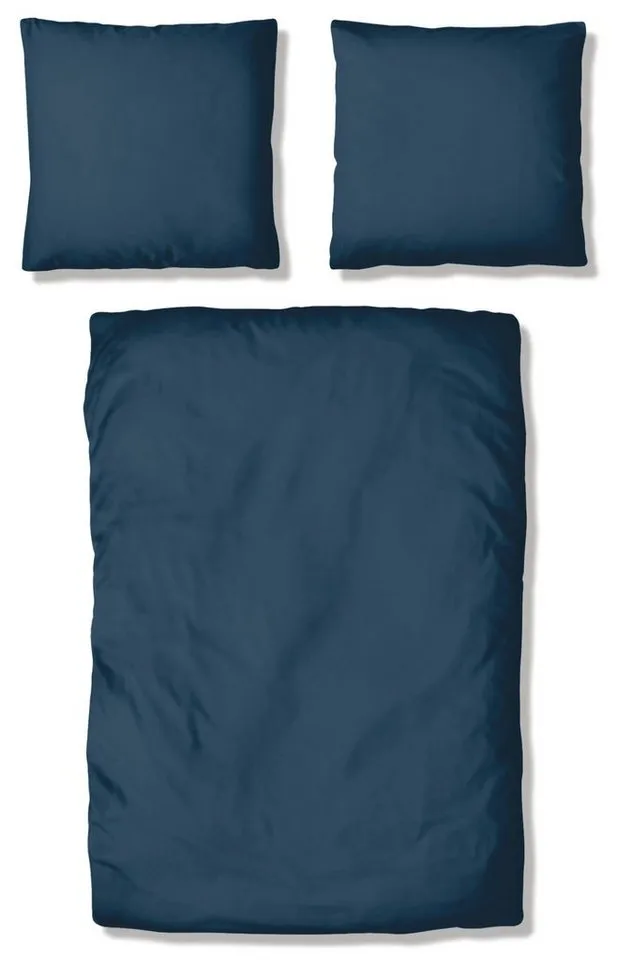 OTTO home Bettwäsche Desner 100% Microfaser, extra weich, allergikerfreundlich, Microfaser, 2 teilig, Premium Qualität, uni, schnell trocknend, pflegeleicht, ab 135x200 cm, Blau, – Produktbild 2 von 6
