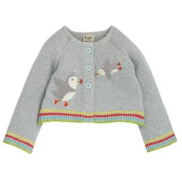 Frugi Frugi Strickjacke Papageientaucher grau - Bonny Baby Grey/Marl Puffins – Produktbild 1 von 1