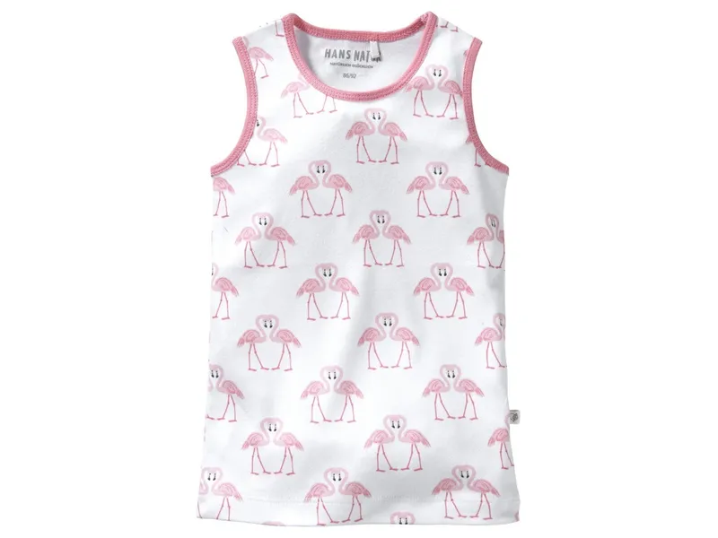 HANS NATUR Kinder Unterhemd Bio-Baumwolle Flamingo Gr. 86/92, Mehrfarbig, – Produktbild 1 von 2