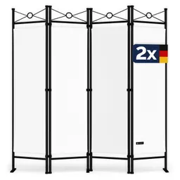 Casaria® Paravent Lucca 2er-Set Weiß 180x163cm – Produktbild 1 von 1